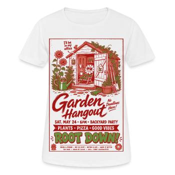 Garden Hangout Root Down Organic Gardening - Women's Breathable T-Shirt - white - Front - AI Model Female 172 dark (172cm)