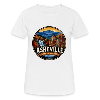 Insigne vintage de montagne Asheville Land of the Sky - T-shirt respirant Femme - blanc - Devant - AI Model Female 172 dark (172cm)