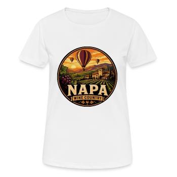 Montgolfière vintage du pays viticole de la Napa Valley - T-shirt respirant Femme - blanc - Devant - AI Model Female 172 dark (172cm)