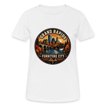 Grand Rapids Furniture City Vintage Badge - Women's Breathable T-Shirt - white - Front - AI Model Female 172 dark (172cm)