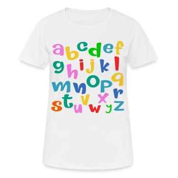 School Child ABC Letters - Women's Breathable T-Shirt - white - Front - AI Model Female 172 dark (172cm)