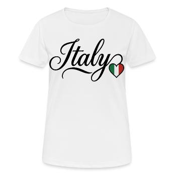 Italy Love Script Heart - Women's Breathable T-Shirt - white - Front - AI Model Female 172 dark (172cm)