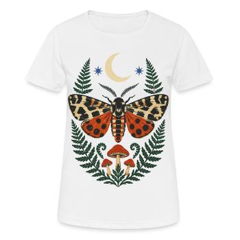 Moth Forest Motif with Fern and Moon - Women's Breathable T-Shirt - white - Front - AI Model Female 172 dark (172cm)