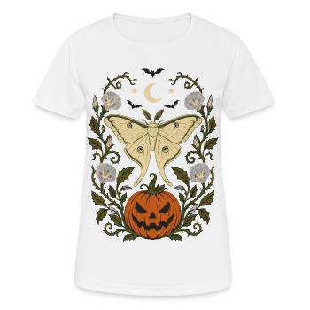 Papillon de nuit lunaire d’Halloween & Jack O' Lantern - T-shirt respirant Femme - blanc - Devant - AI Model Female 172 dark (172cm)