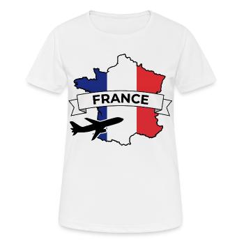 French map with airplane - Women's Breathable T-Shirt - white - Front - AI Model Female 172 dark (172cm)