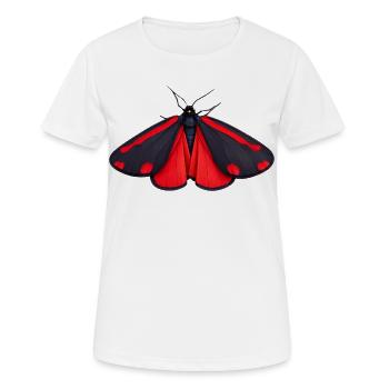 Cinnabar Moth Tyria jacobaeae Cartoon Style - T-shirt respirant Femme - blanc - Devant - AI Model Female 172 dark (172cm)