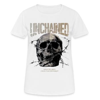Fil barbelé déchaîné du crâne - T-shirt respirant Femme - blanc - Devant - AI Model Female 172 dark (172cm)