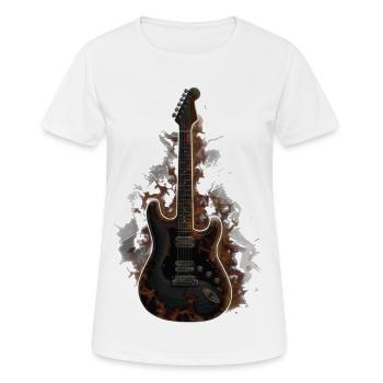 Burning Guitar – Dark Rock Shirt - Women's Breathable T-Shirt - white - Front - AI Model Female 172 dark (172cm)