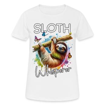Sloth Whisperer - Women's Breathable T-Shirt - white - Front - AI Model Female 172 dark (172cm)