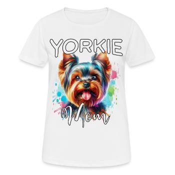 Yorkshire Terrier Mom - Women's Breathable T-Shirt - white - Front - AI Model Female 172 dark (172cm)