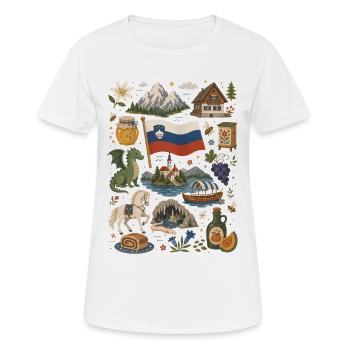 Slovénie | Alpes, Saignée et Nature - T-shirt respirant Femme - blanc - Devant - AI Model Female 172 dark (172cm)