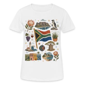 South Africa | Cape Town, Coast & Wilderness - Women's Breathable T-Shirt - white - Front - AI Model Female 172 dark (172cm)