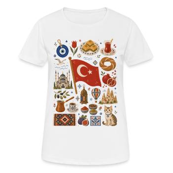 Turquie | Bosphore, plaisir et tradition - T-shirt respirant Femme - blanc - Devant - AI Model Female 172 dark (172cm)