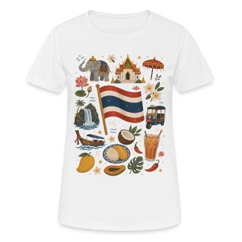Thaïlande | Temples, tropiques et street food - T-shirt respirant Femme - blanc - Devant - AI Model Female 172 dark (172cm)