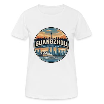 Insigne rétro de la tour du canton de Guangzhou - T-shirt respirant Femme - blanc - Devant - AI Model Female 172 dark (172cm)