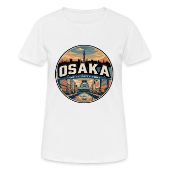 Badge de voyage rétro Osaka Dotonbori - T-shirt respirant Femme - blanc - Devant - AI Model Female 172 dark (172cm)