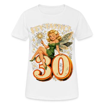 Fey-tastic: Retro 30th Birthday Fairy & Elf - Women's Breathable T-Shirt - white - Front - AI Model Female 172 dark (172cm)