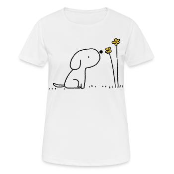 Minimal Yellow Flowers Silhouette - Women's Breathable T-Shirt - white - Front - AI Model Female 172 dark (172cm)