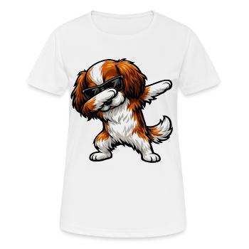 Dabbing King Charles Spaniel - Women's Breathable T-Shirt - white - Front - AI Model Female 172 dark (172cm)