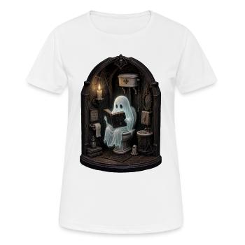 Fantôme sur les toilettes Livre d’Halloween - T-shirt respirant Femme - blanc - Devant - AI Model Female 172 dark (172cm)