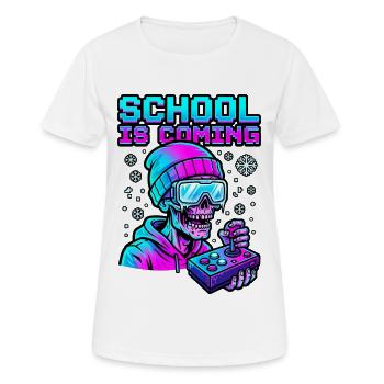 L’école arrive Profil Lunettes de neige Cyber Zombie - T-shirt respirant Femme - blanc - Devant - AI Model Female 172 dark (172cm)