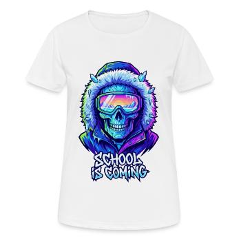 School Is Coming Cyber Skull Winter Parka - Women's Breathable T-Shirt - white - Front - AI Model Female 172 dark (172cm)