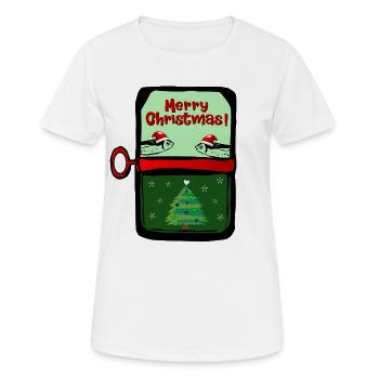 Joyeux Noël Poissons - T-shirt respirant Femme - blanc - Devant - AI Model Female 172 dark (172cm)