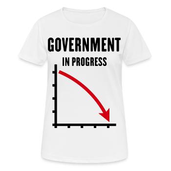 Government In Progress (Government Policy / POS2C) - Women's Breathable T-Shirt - white - Front - AI Model Female 172 dark (172cm)
