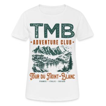 TMB Adventure Club Tour du Mont-Blanc Randonnée - T-shirt respirant Femme - blanc - Devant - AI Model Female 172 dark (172cm)