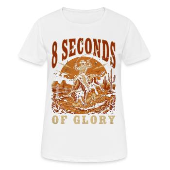Huit secondes de Gloire Rodeo - T-shirt respirant Femme - blanc - Devant - AI Model Female 172 dark (172cm)