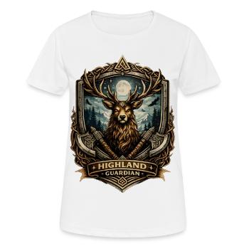 Crête du Cerf Gardien des Highlands - T-shirt respirant Femme - blanc - Devant - AI Model Female 172 dark (172cm)
