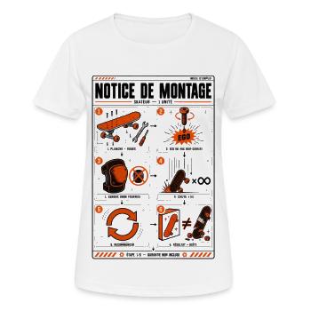 Notice de montage du skateur - T-shirt respirant Femme - blanc - Devant - AI Model Female 172 dark (172cm)