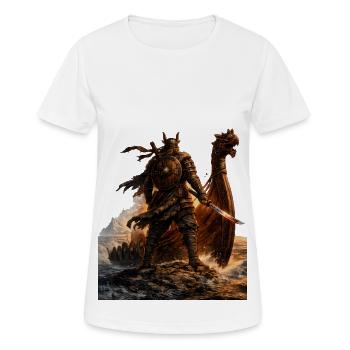 Guerrier de la Mer Dragonné - T-shirt respirant Femme - blanc - Devant - AI Model Female 172 dark (172cm)