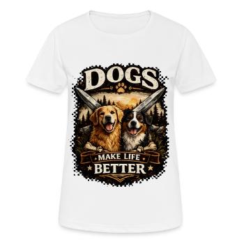 Dogs Make Life Better - Women's Breathable T-Shirt - white - Front - AI Model Female 172 dark (172cm)