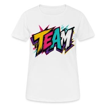 Équipe - T-shirt respirant Femme - blanc - Devant - AI Model Female 172 dark (172cm)