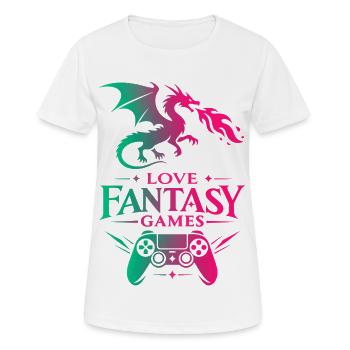 Love Fantasy Games Dragon Controller - Women's Breathable T-Shirt - white - Front - AI Model Female 172 dark (172cm)