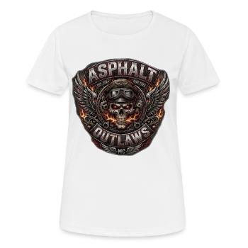 Asphalt Outlaws Skull Patch - Women's Breathable T-Shirt - white - Front - AI Model Female 172 dark (172cm)