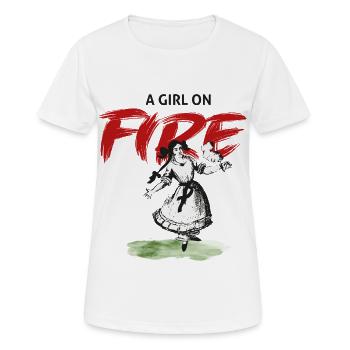 Fille en feu – Paulinchen - T-shirt respirant Femme - blanc - Devant - AI Model Female 172 dark (172cm)