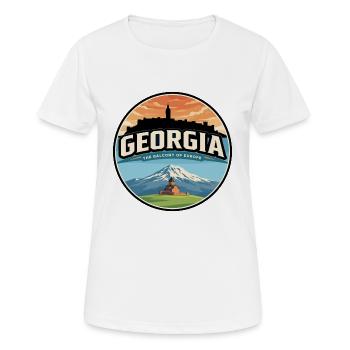 Retro Georgia Gergeti Trinity Badge - Women's Breathable T-Shirt - white - Front - AI Model Female 172 dark (172cm)