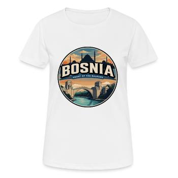 Insigne Retro Bosnia Mostar Stari Most - T-shirt respirant Femme - blanc - Devant - AI Model Female 172 dark (172cm)