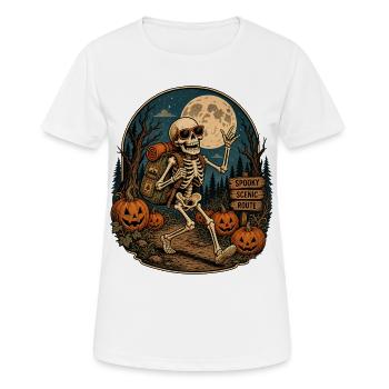 Fan rétro rétro d’extérieur vintage de citrouille squelette d’Halloween - T-shirt respirant Femme - blanc - Devant - AI Model Female 172 dark (172cm)