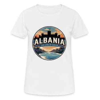 Retro Albania Ksamil Islands Badge - Women's Breathable T-Shirt - white - Front - AI Model Female 172 dark (172cm)