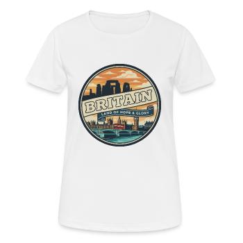 Retro Britain Big Ben Travel Badge - Women's Breathable T-Shirt - white - Front - AI Model Female 172 dark (172cm)