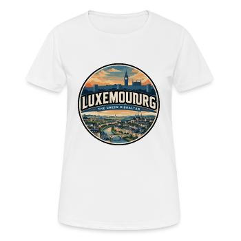 Retro Luxembourg Grund Valley Badge - Women's Breathable T-Shirt - white - Front - AI Model Female 172 dark (172cm)
