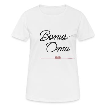 Beste Bonus-Oma mit Herz – Geschenk - Frauen T-Shirt atmungsaktiv - Weiß - Vorne - AI Model Female 172 dark (172cm)