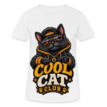 Cool Cat Club Streetwear Kitten - Women's Breathable T-Shirt - white - Front - AI Model Female 172 dark (172cm)