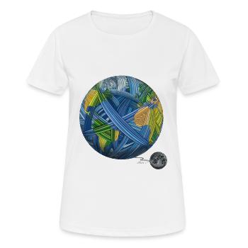 Our little world - Earth and Moon - Women's Breathable T-Shirt - white - Front - AI Model Female 172 dark (172cm)