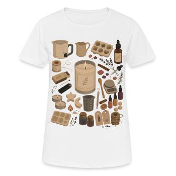 Candle Love | Candle Pouring & DIY - Women's Breathable T-Shirt - white - Front - AI Model Female 172 dark (172cm)