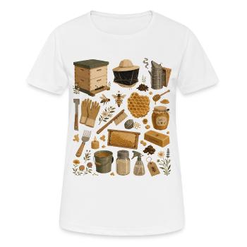 Bee Love | Beekeeping & Honey - Women's Breathable T-Shirt - white - Front - AI Model Female 172 dark (172cm)