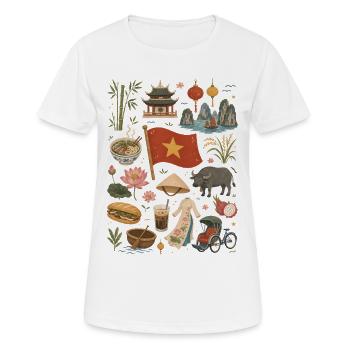 Vietnam Love | Culture & Wanderlust - T-shirt respirant Femme - blanc - Devant - AI Model Female 172 dark (172cm)
